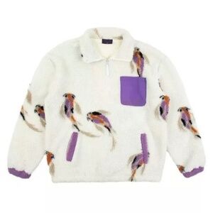 Taylor Swift Koi Fish Quarter Zip Fleece Sherpa Pullover